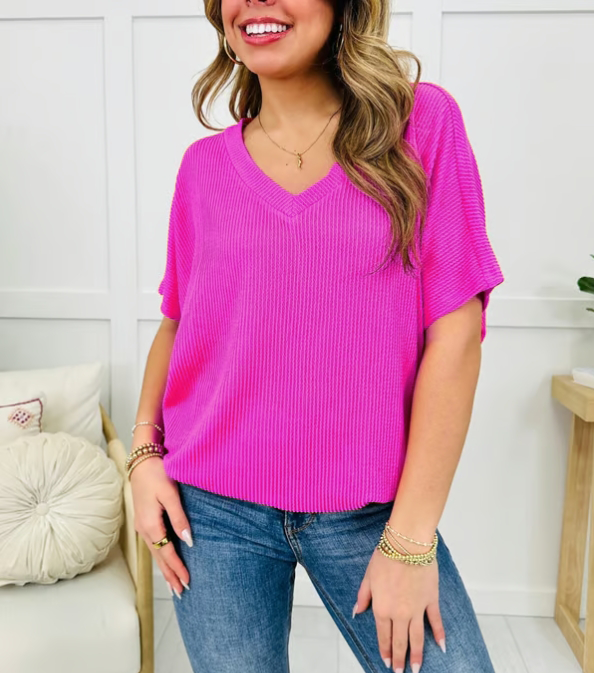 💥Last Day Sale 50% Off💥Women's V-Neck Versatile Casual Bat Sleeve T-Shirt Tops
