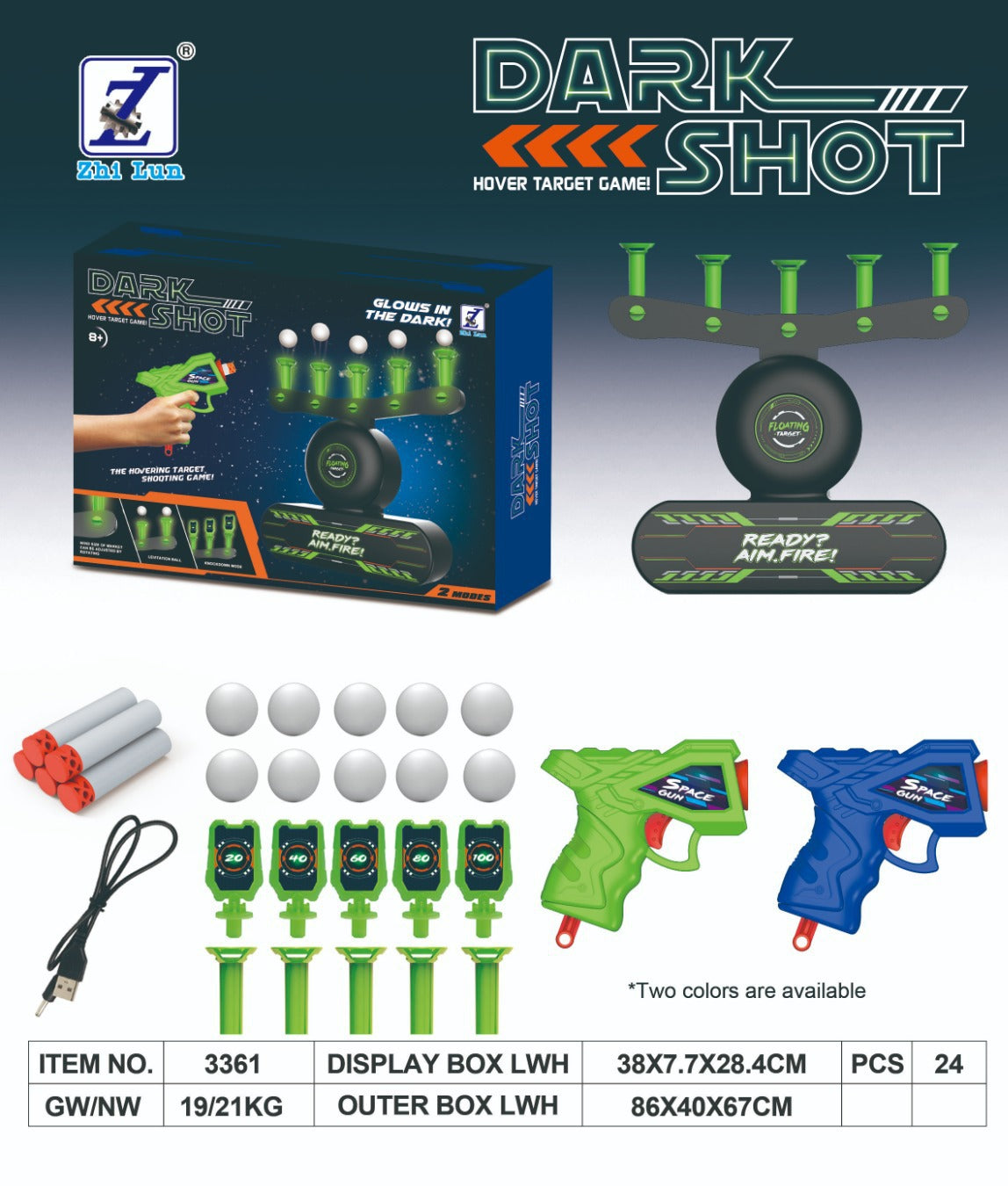 🎁🎅Christmas Special Sale - 70% OFF💝Electric Hovering Ball Target Shooting Game Set with Toy Guns and Floating Balls Glow in the Dark Electronic Target for Kids