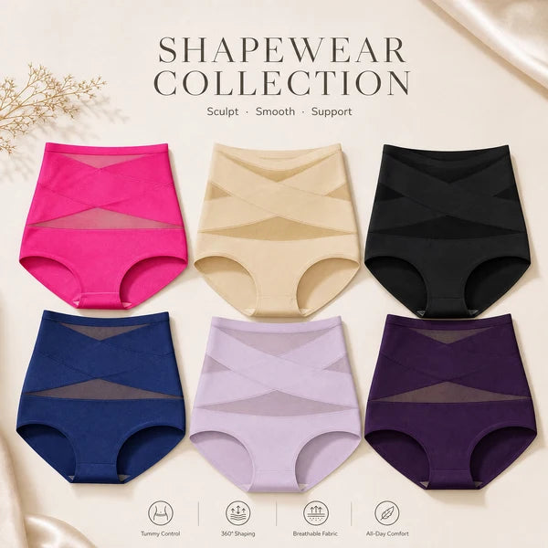 đžBuy 1 Get 3 FreeâšPlus-Size High-Waist Cross Tummy Control Panties
