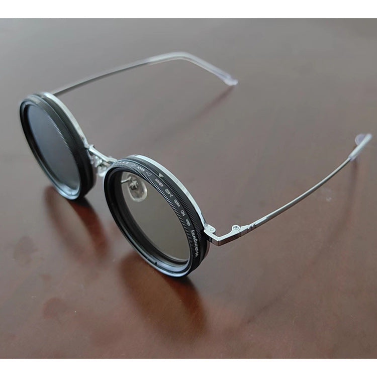 🔥2025 Hot Sale 49% OFF🔥Adjustable Tint Polarized Round Sunglasses