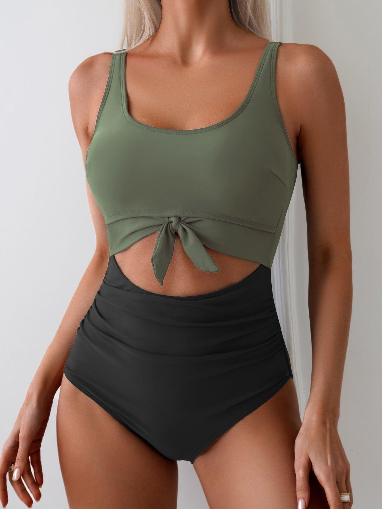 🔥Off-Season Sale-LAST DAY 50% OFF🔥🎁2026 Ruched Tie-Knot Tummy Control One-Piece Swimsuit1