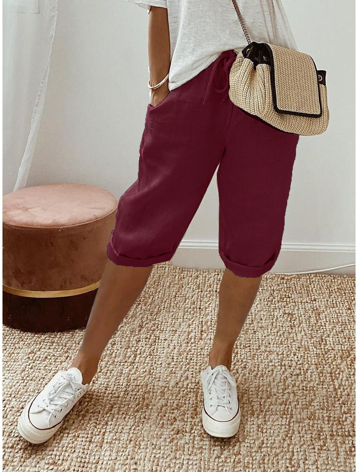 ⏳Time-Limited Special Price: £13.99!!⏰Women's Casual Cotton Linen Capris