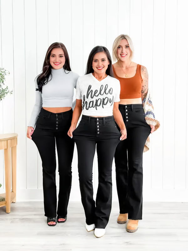 🎁2025 Hot sale 49% OFF💃Mid Rise Button Fly Bootcut Jeans
