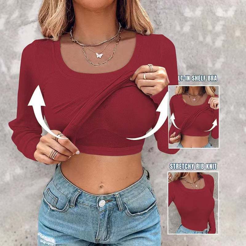 🔥 Promotion - 49% off✨ Women's ribbed knit tank top with shelf bra