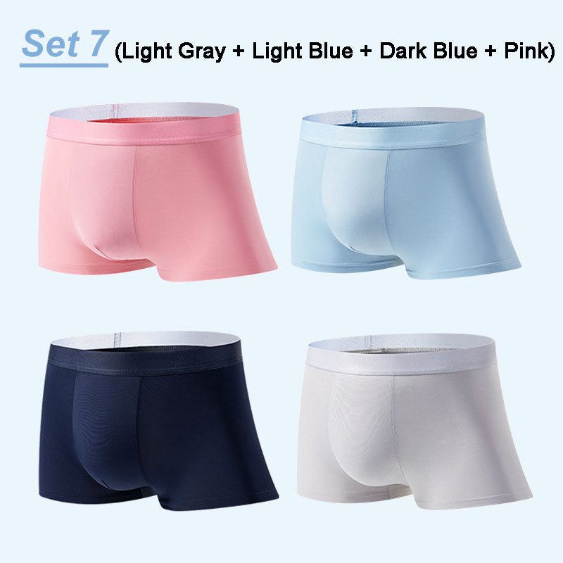 🔥HOT SALE 50% OFF 🔥 4pcs Men's Large Size Ice Silk Breathable Briefs