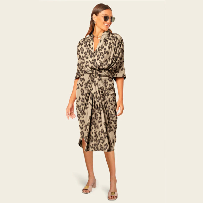 🌸Spring Specials 49% OFF🌸 Loose Leopard Pattern Lightweight Dress