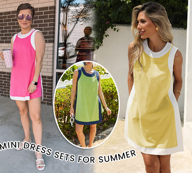 ⏰Hot Sale 50% OFF🔥Women's Casual Color Block Sleeveless Tops Matching Shorts with Pockets