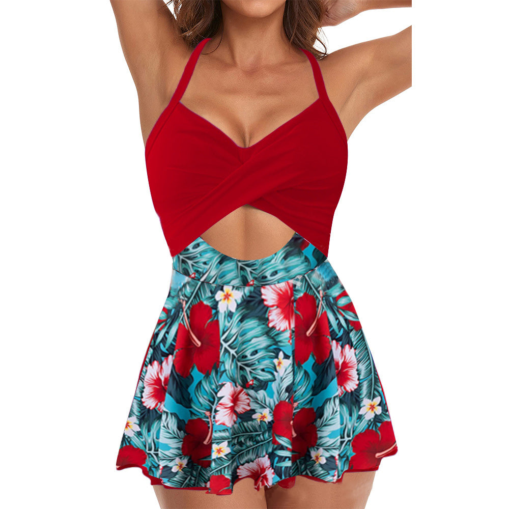 💥Last Day Special Sale 49% OFF🩱Women's Cutout One Piece Skirt Swimsuit