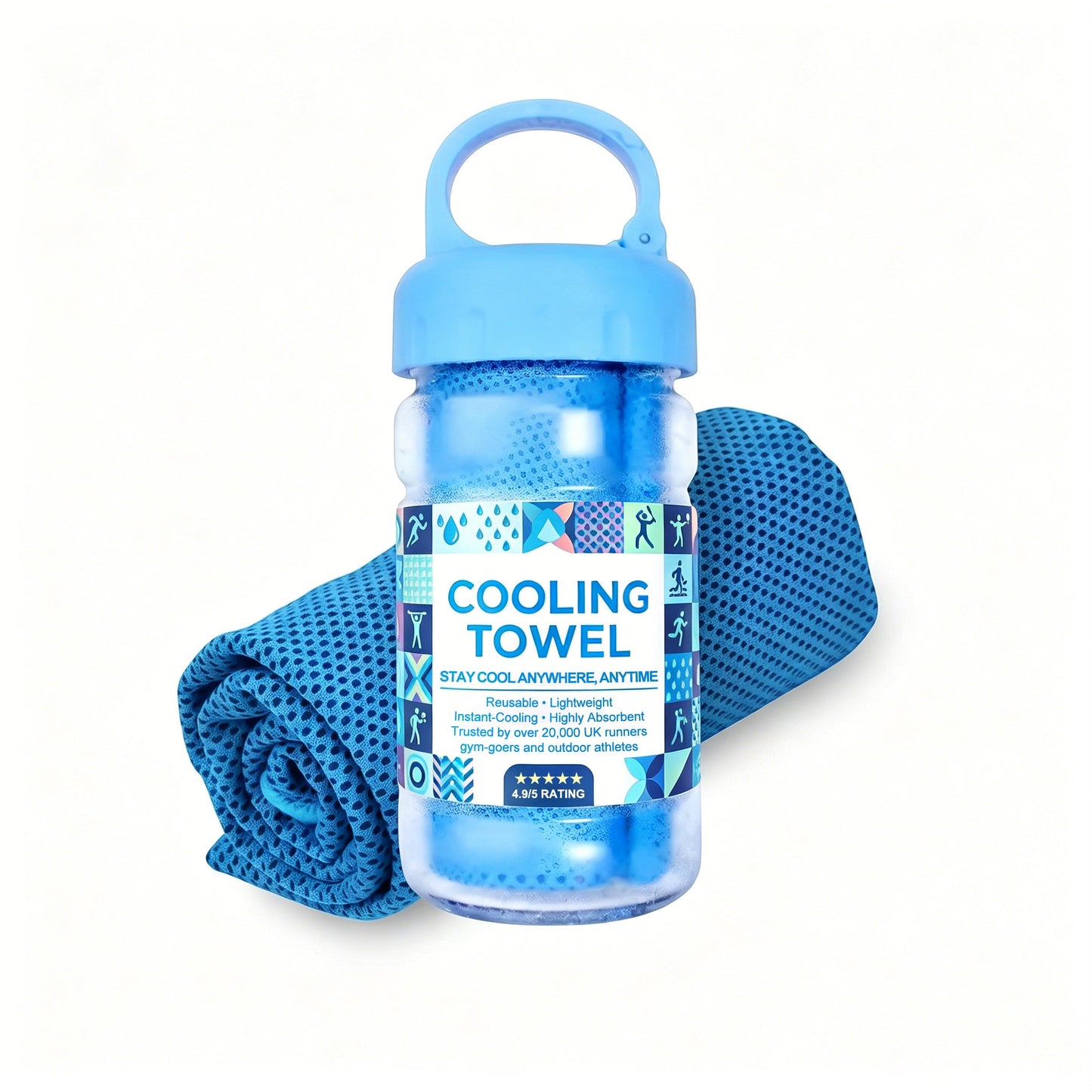 🔥Summer Hot Sale - BUY 1 GET 1 FREE(Each only ￡3.49)!!⚡50K+ SOLD!❄️Cold Sweat Towel You Can Use Anywhere, Anytime! Reusable Soft Absorbent Cooling Portable1