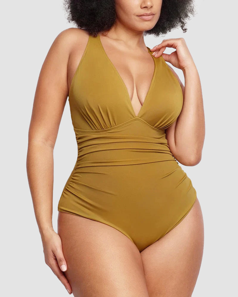 🏖️Last Day Special Price ￡13.99!!🔥🩱Smart Sculpt Plunge Swimsuit Flatter Your Figure