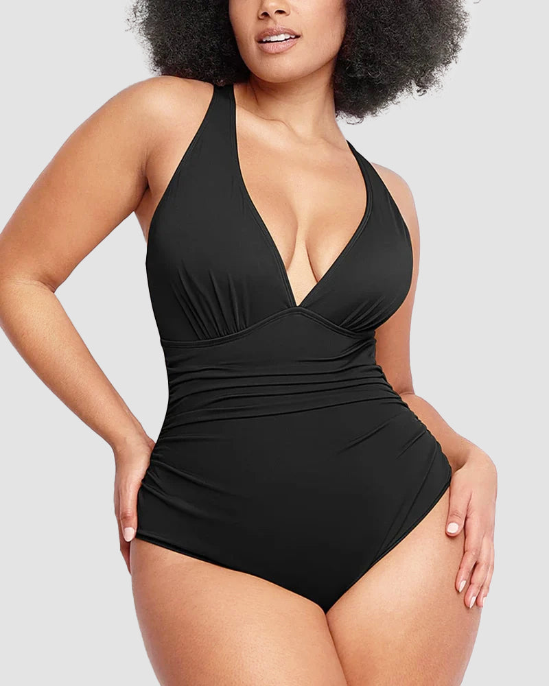🏖️Last Day Special Price ￡13.99!!🔥🩱Smart Sculpt Plunge Swimsuit Flatter Your Figure