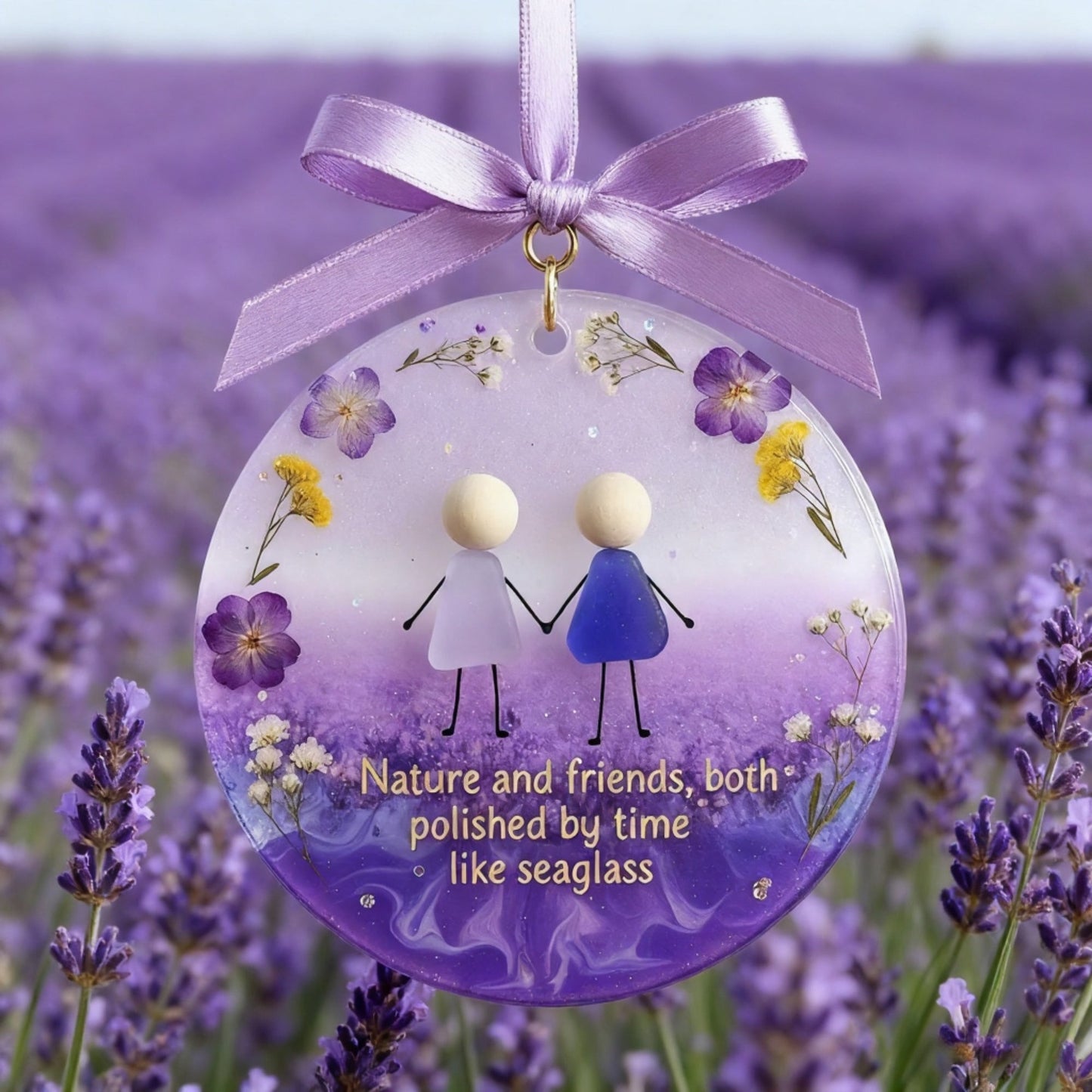 💜Timeless Bonds Sea Glass Christmas Ornament✨Shaped by Nature & Crafted by Hand🪻