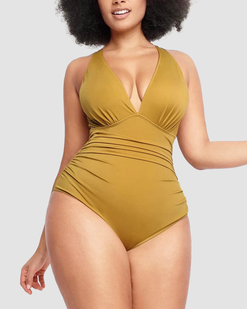🏖️Last Day Special Price ￡13.99!!🔥🩱Smart Sculpt Plunge Swimsuit Flatter Your Figure