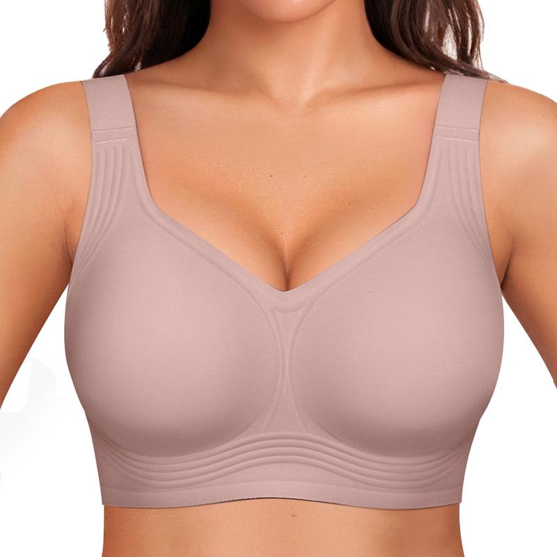🏆LAST DAY SALE 50% OFF 🔥Women Jelly Bras Wirefree Full Coverage No Underwire Everyday Bras Comfortable Wireless Padded Tshirt Bra👍