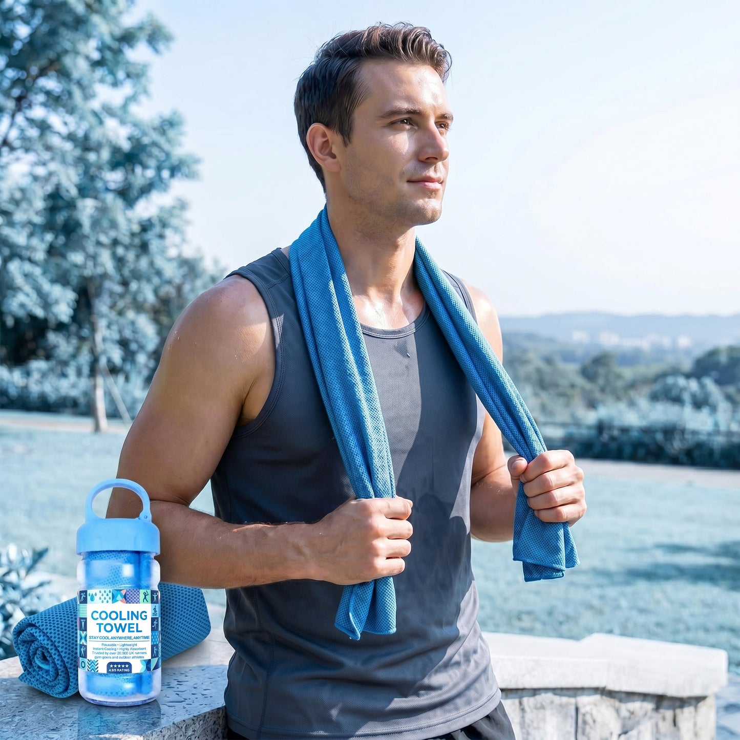 🔥Summer Hot Sale - BUY 1 GET 1 FREE(Each only ￡3.49)!!⚡50K+ SOLD!❄️Cold Sweat Towel You Can Use Anywhere, Anytime! Reusable Soft Absorbent Cooling Portable1