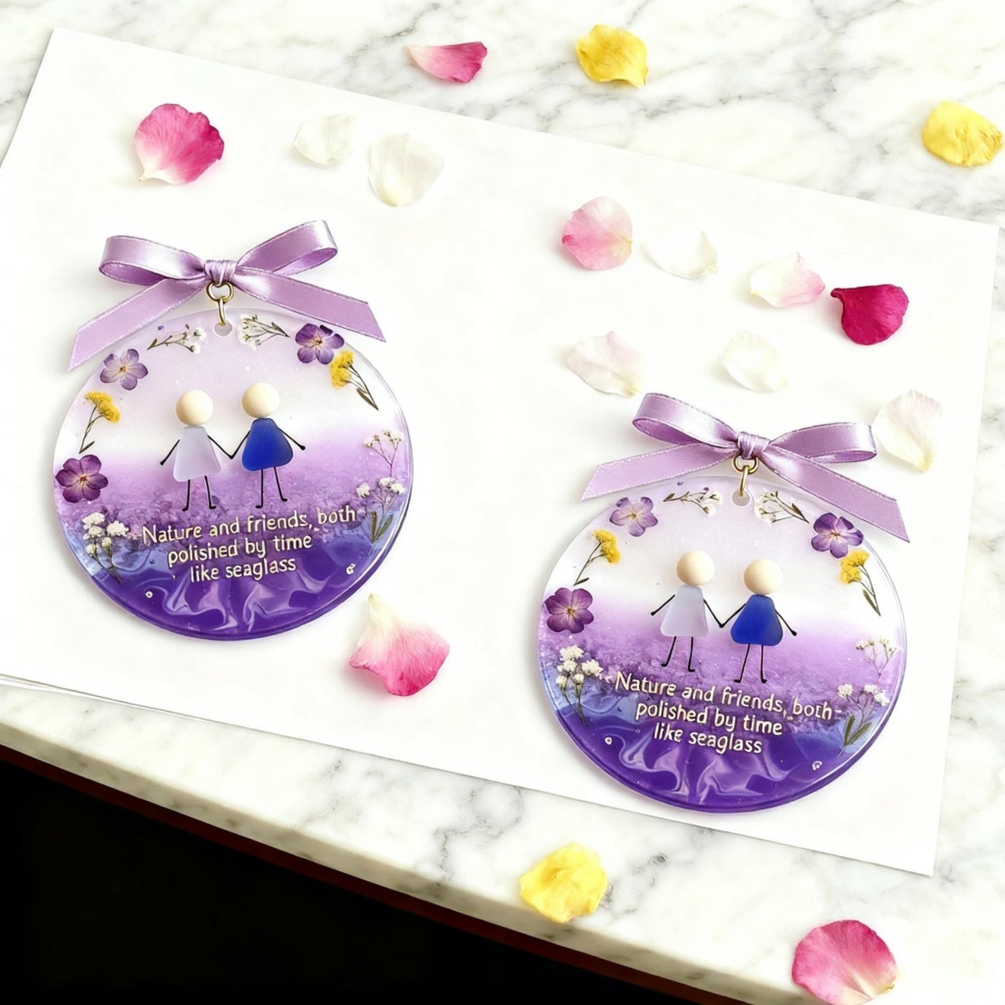 💜Timeless Bonds Sea Glass Christmas Ornament✨Shaped by Nature & Crafted by Hand🪻