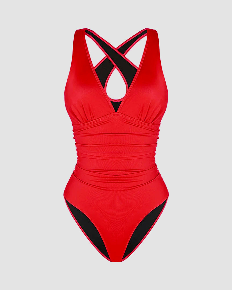 🏖️Last Day Special Price ￡13.99!!🔥🩱Smart Sculpt Plunge Swimsuit Flatter Your Figure