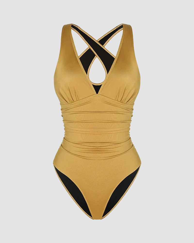 🏖️Last Day Special Price ￡13.99!!🔥🩱Smart Sculpt Plunge Swimsuit Flatter Your Figure