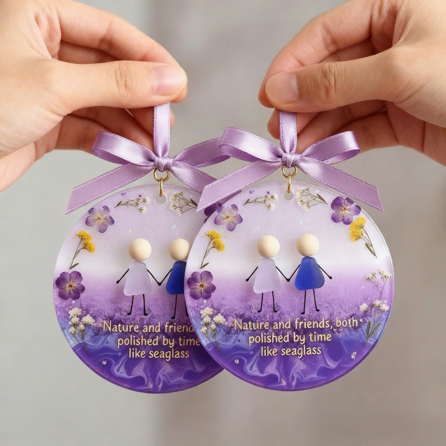 💜Timeless Bonds Sea Glass Christmas Ornament✨Shaped by Nature & Crafted by Hand🪻