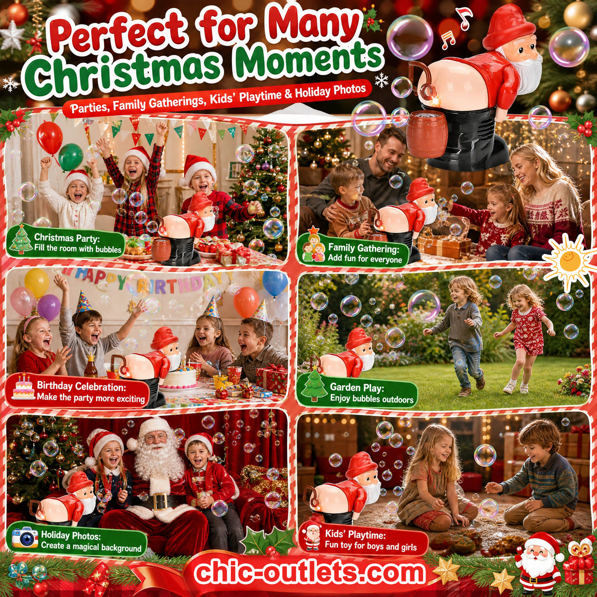 ⏳LAST DAY SALE ONLY ￡13.99!!🎅🎁 50% OFF! Santa Bubble Maker – one-click automatic bubbles with music & lights. Safe rounded edges, perfect Christmas gift for grandkids! 🫧✨