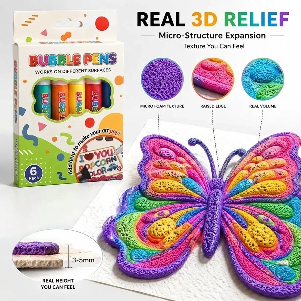 💥LAST DAY BUY 1 GET 1 FREE!!🎁🔮Magic Pen – Draw 3D with one stroke!🎄 DIY Bubble Popcorn Drawing Pens 🔥