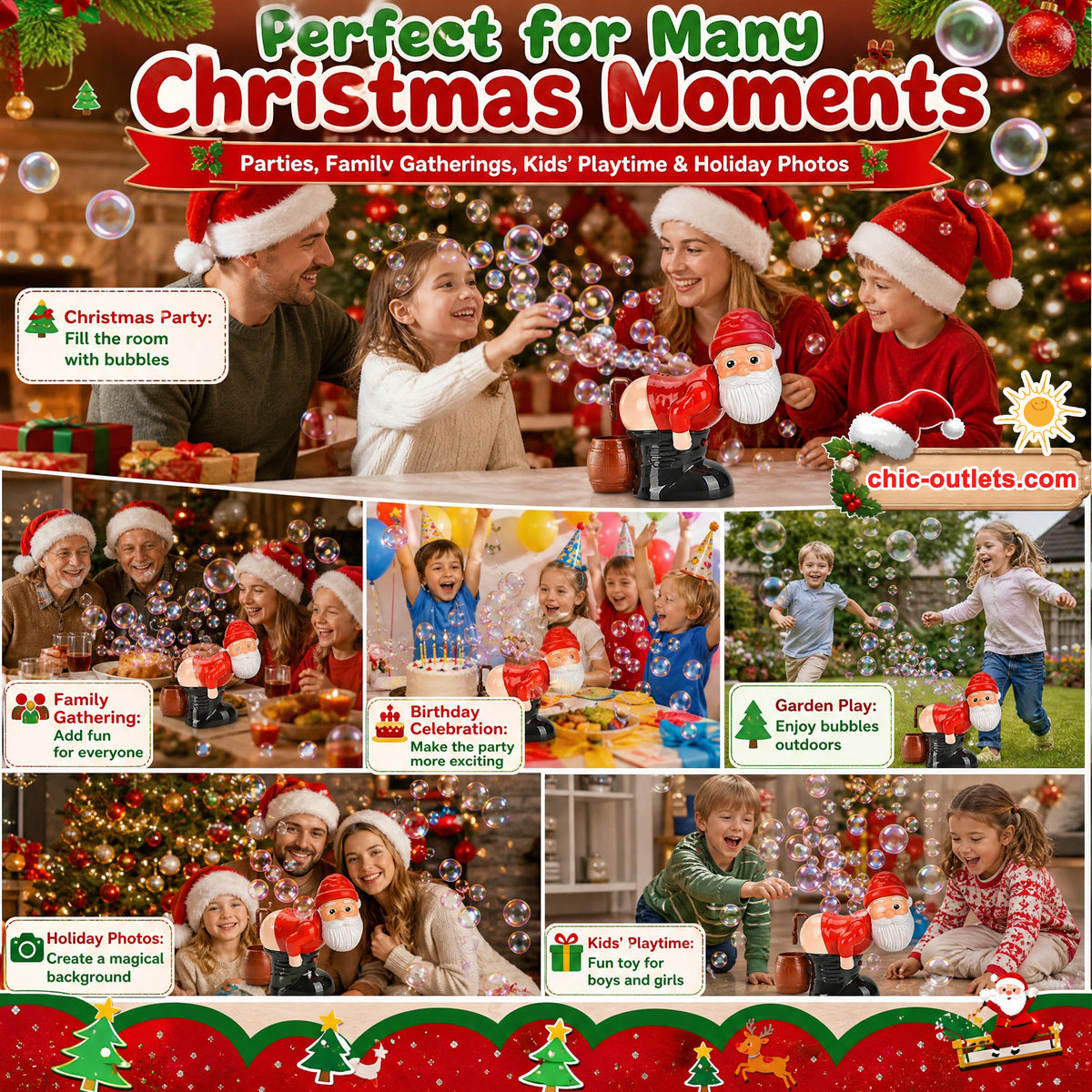 ⏳LAST DAY SALE ONLY ￡13.99!!🎅🎁 50% OFF! Santa Bubble Maker – one-click automatic bubbles with music & lights. Safe rounded edges, perfect Christmas gift for grandkids! 🫧✨