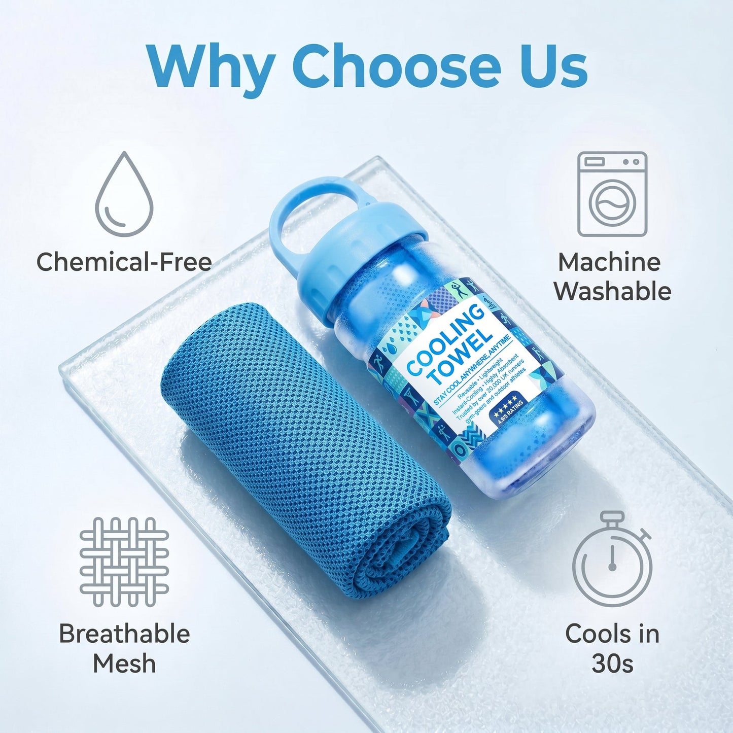 🔥Summer Hot Sale - BUY 1 GET 1 FREE(Each only ￡3.49)!!⚡50K+ SOLD!❄️Cold Sweat Towel You Can Use Anywhere, Anytime! Reusable Soft Absorbent Cooling Portable1