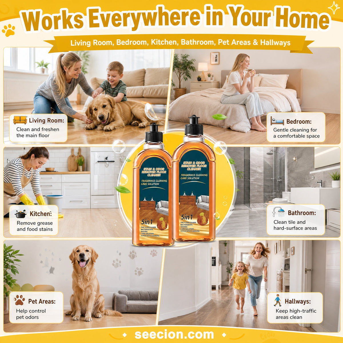 🧹LAST DAY SALE ONLY ￡6.99!!✨ Stain & Odor Remover - Deep Cleans Floors in Seconds, Leaves Fresh Scent, Safe for All Surfaces 🏠💦