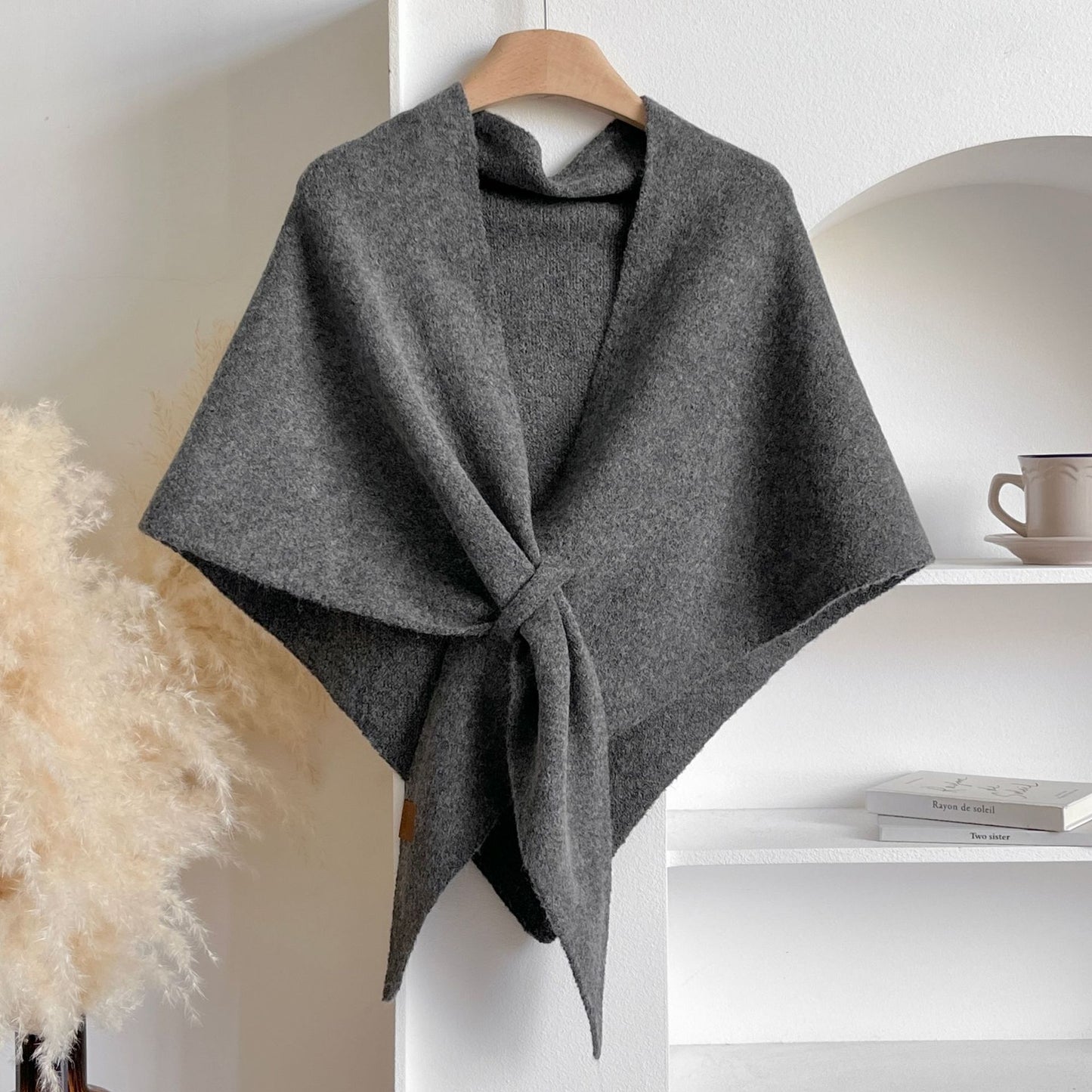 🏆50K+ SOLD! Almost Gone - 💕Women's Solid Color Wool Blend Shawl 🎁Today's Special Gift - Pearl Necklace