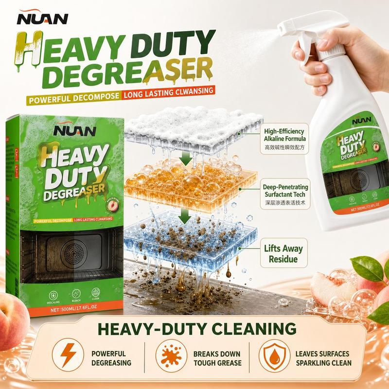⏳LAST DAY SALE ONLY ￡7.99!!🔥NUAN Heavy-Duty Kitchen Degreaser Spray 🧼🔥Powerful Multi-Surface Cleaner for Ovens, Hobs, Grills & Extractor Hoods