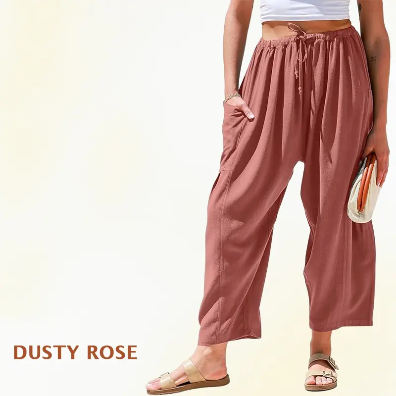🌞Summer Hot Sale 49% OFF -👖Women's Linen Wide Leg Pants with Pockets
