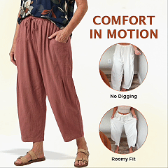 🌞Summer Hot Sale 49% OFF -👖Women's Linen Wide Leg Pants with Pockets