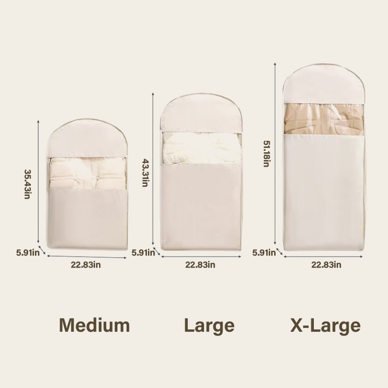 🔥2025  Space Saving Hanging Garment Bag with Self Compression Zipper