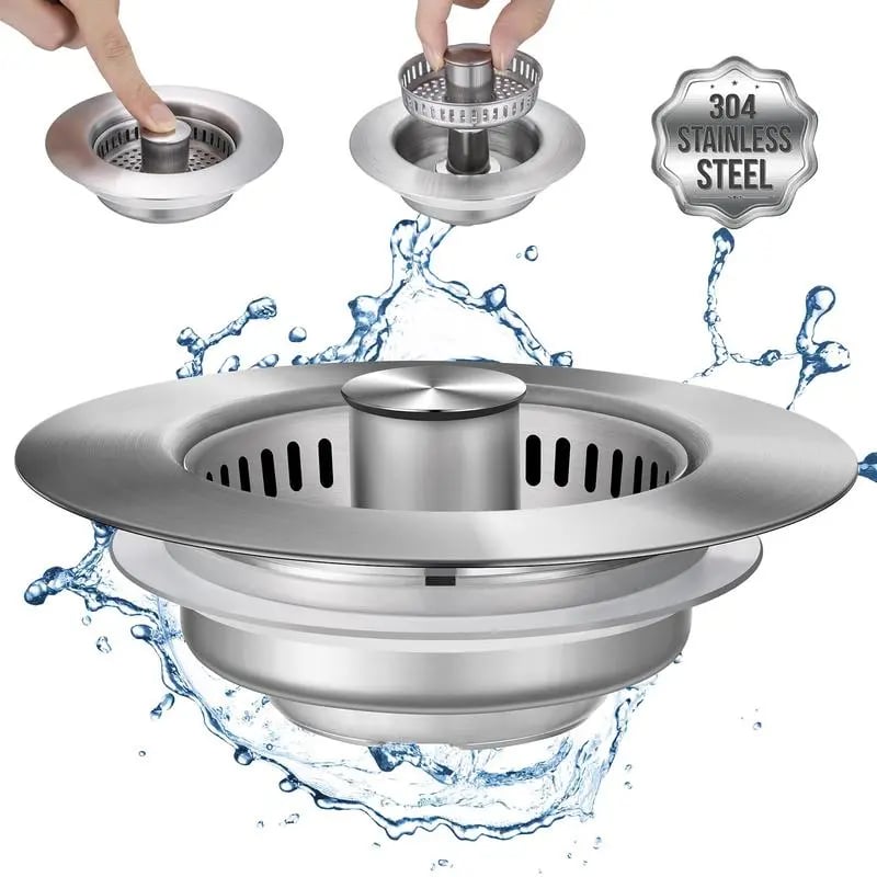 🔥2025 Year Hot Sale🔥3 in 1 Kitchen Sink Drain Strainer Kitchen Gadgets