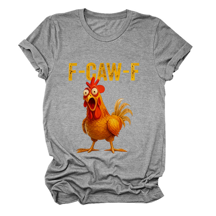 ✨Surprise Price: Only £10.99✨🔥Humorous Chicken Pattern T-Shirt😍F-Caw-F