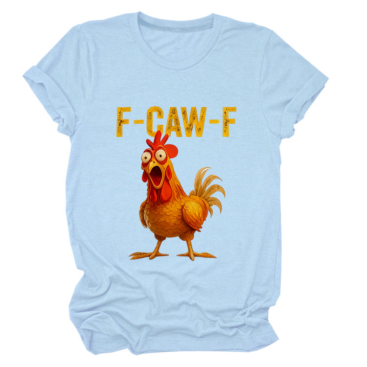 ✨Surprise Price: Only £10.99✨🔥Humorous Chicken Pattern T-Shirt😍F-Caw-F