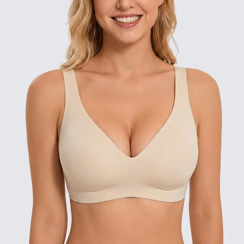 💗LAST DAY SALE 50% OFF⚡50K+ SOLD!💕 Jelly Wireless Womens Comfortable Wireless Bras Push Up Bralettes Seamless Tshirts Bras Deep V Everyday Bras