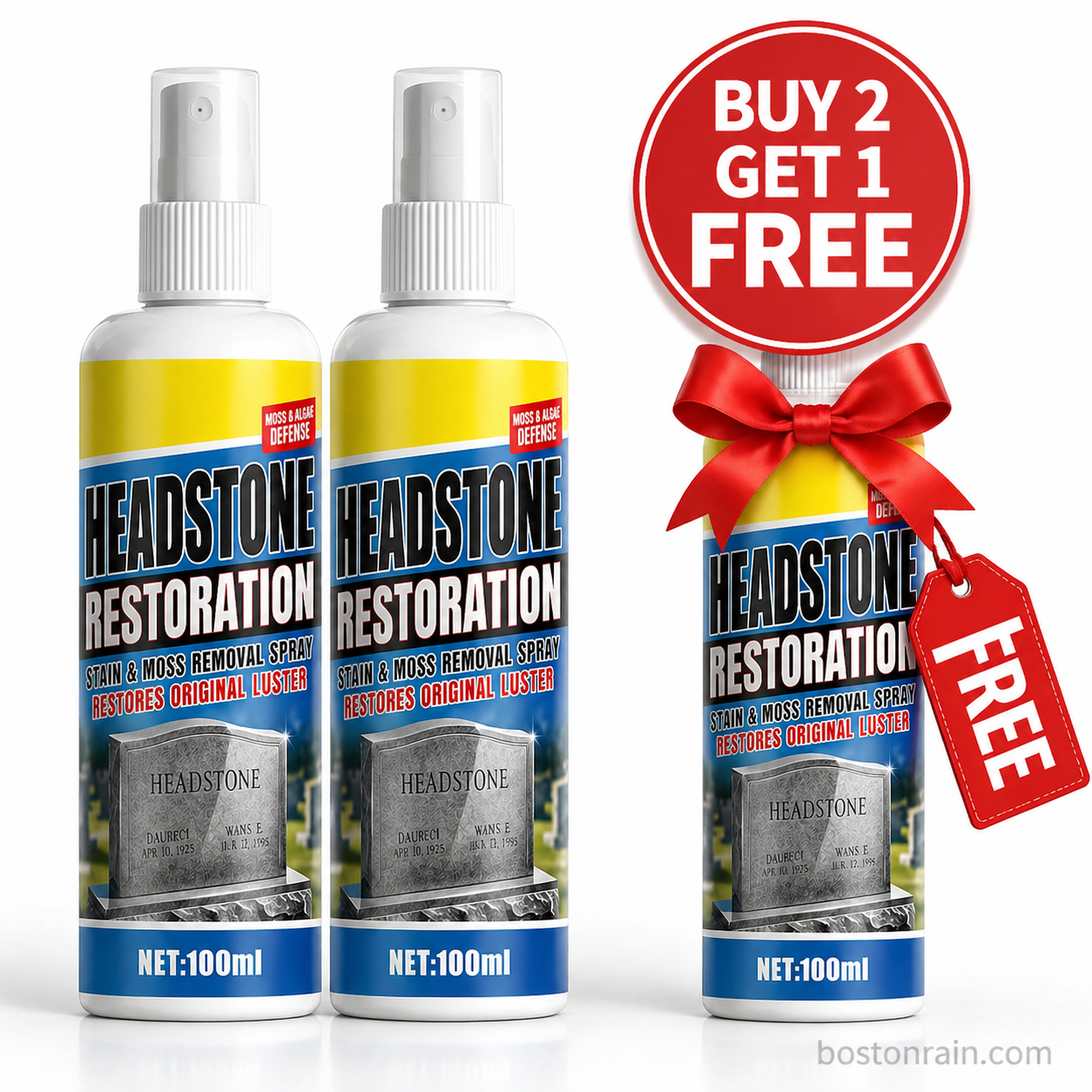 🏆LAST DAY SALE: ￡7.99!!  ⏰🎁Headstone Cleaning & Restoration Spray – Remove Stains Instantly