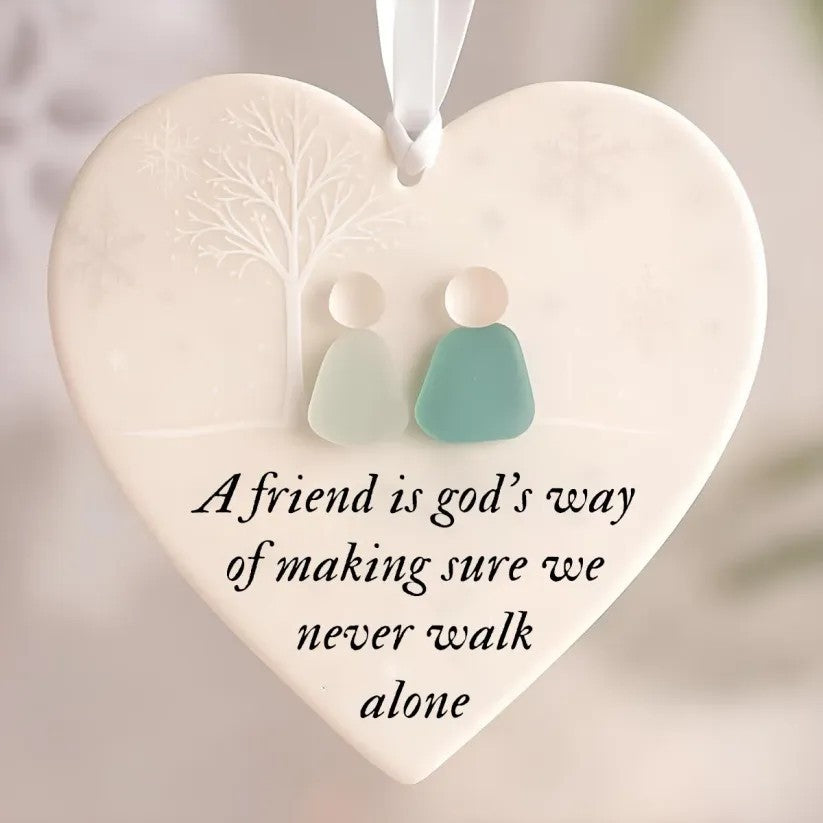 ⏳LAST DAY SALE 70% OFF!⏰Heart-Shaped Sea Glass Friendship Decor🌊✨ Shaped by Nature & Crafted by Hand💝