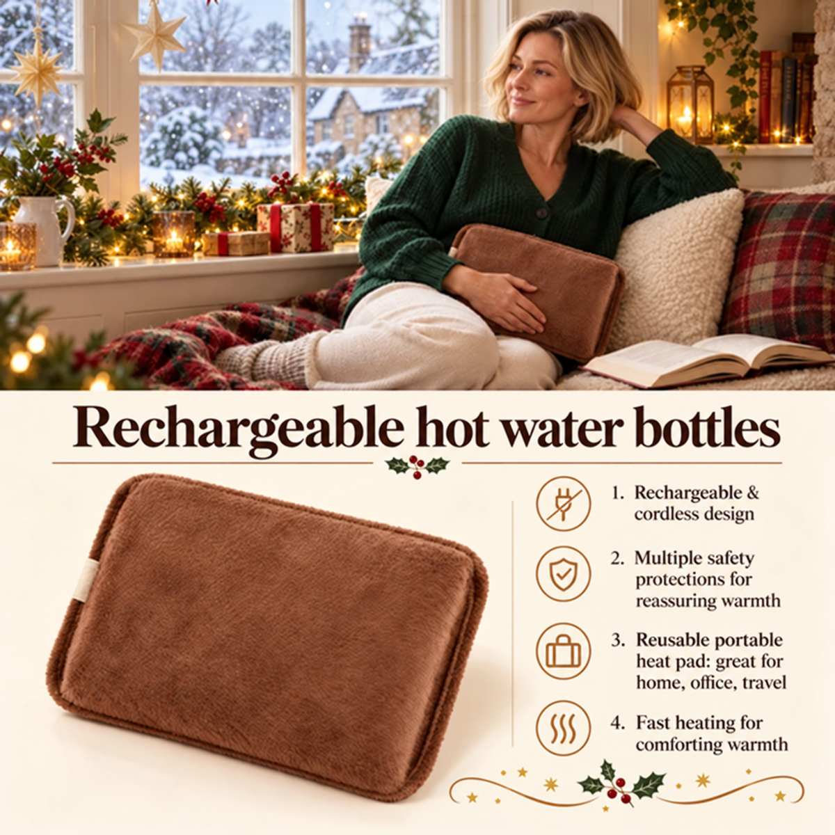 🎄 LAST DAY! Christmas Sale 🔥 – ONLY £7.99! 🎁 Rechargeable Hot Water Bottles