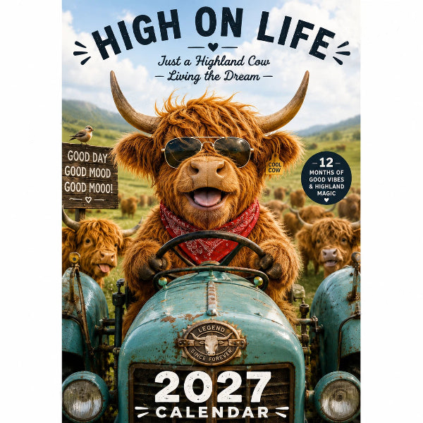 ⏳LAST DAY SALE ONLY ￡6.99!!🔥2027 Funny Highland Cow Wall Calendar | A4 Hanging Calendar | Designed by Isabel Kline