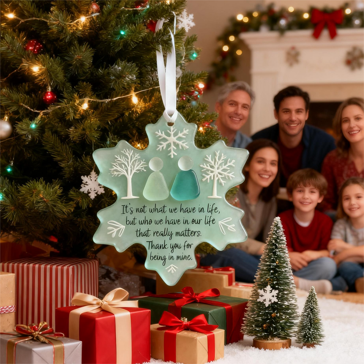 🌊Snowflake-Shaped Sea Glass Friendship Decor❄✨ Shaped by Nature & Crafted by Hand!1