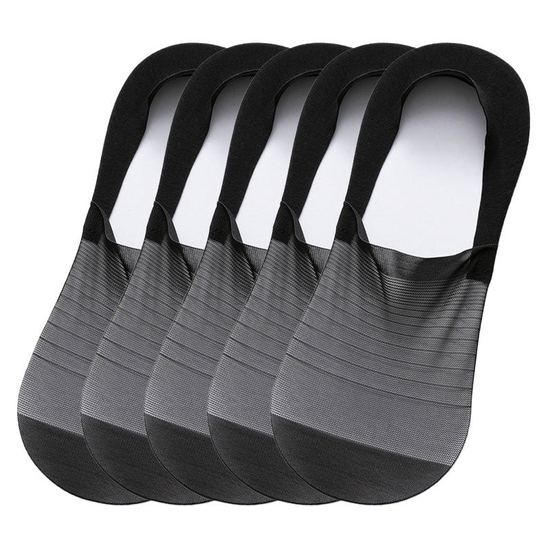 5 Pairs Ice Silk No-Show Socks Set