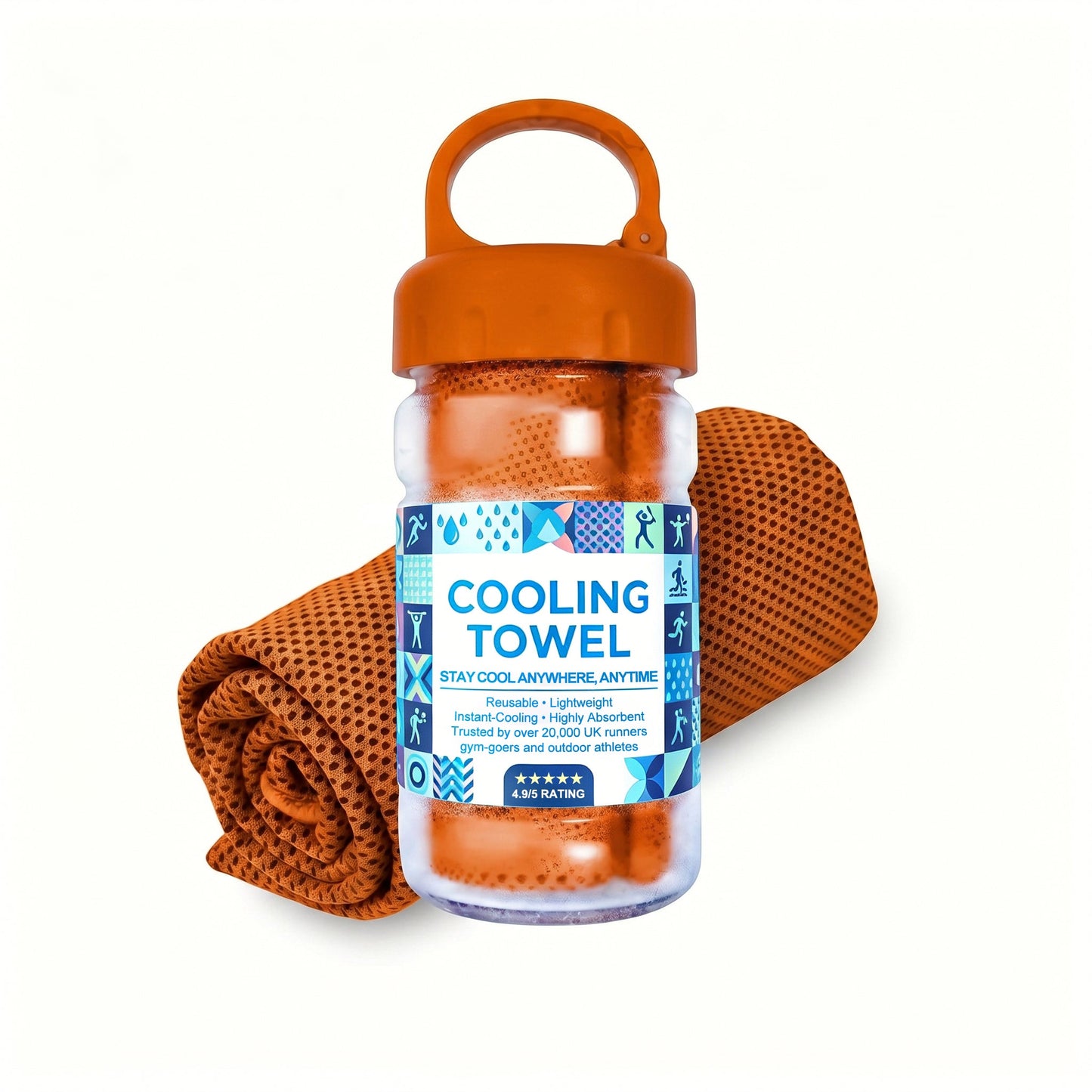 🔥Summer Hot Sale - BUY 1 GET 1 FREE(Each only ￡3.49)!!⚡50K+ SOLD!❄️Cold Sweat Towel You Can Use Anywhere, Anytime! Reusable Soft Absorbent Cooling Portable1