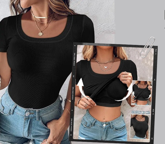 🔥 Promotion - 49% off✨ Women's ribbed knit tank top with shelf bra