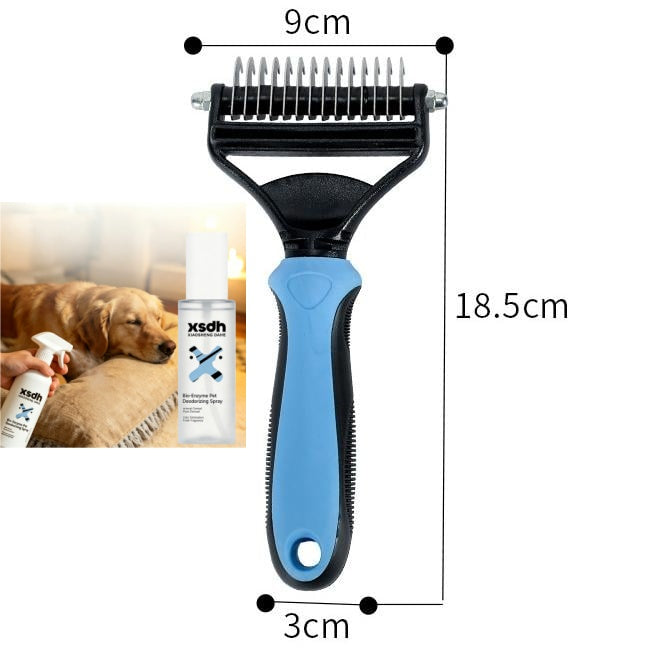 ⏳LAST DAY: Buy 2 Get 1 FREE! 🎉 #1 in UK Pet Grooming 2026 🏆Professional Double-Sided Deshedding Brush for Dogs & Cats – Reduces Shedding by 90%💪