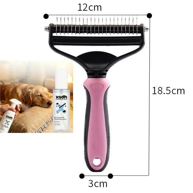 ⏳LAST DAY: Buy 2 Get 1 FREE! 🎉 #1 in UK Pet Grooming 2026 🏆Professional Double-Sided Deshedding Brush for Dogs & Cats – Reduces Shedding by 90%💪