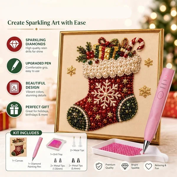 🎄Christmas Pre Sale ￡7.99!!⚡50K+ SOLD!🎅🧘Relaxing & Beginner-Friendly - 🎨💎DIY Christmas Pearl Art Kit
