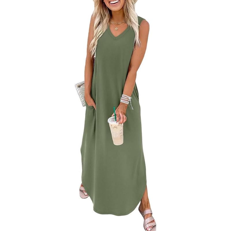 💖LAST DAY SPECIAL PRICE: ￡13.99!!💖Summer Dresses Maxi Dress Vacation Beach Sundresses with Pockets
