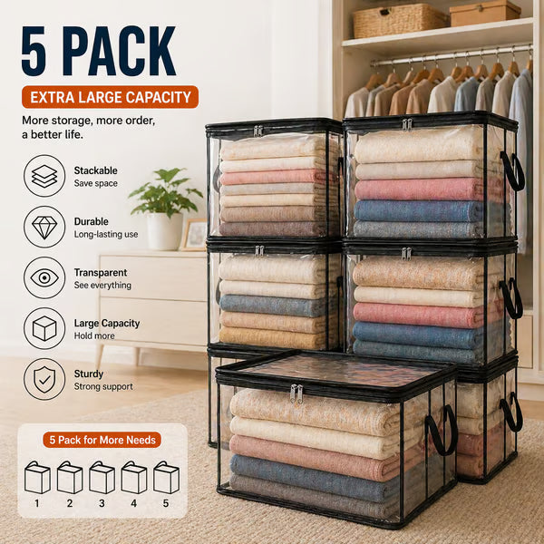 ⏳LAST DAY BUY 2 GET 1 FREE!!💕Transparent Storage Bag – Large, Dust & Moisture-Proof with Handle✨Ultimate All-in-One Organizer for Clothes, Toys, Books, Stuffed Animals & Absolutely Everything! 🧸📚👕🧦